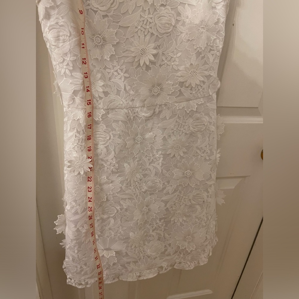 J. Crew White Floral Lace Mini Dress - Picture 8 of 9